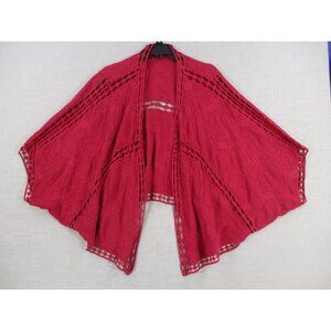 Torrid Womens Lace Open Front Kimono Cardigan Size 1/2 Red 100% Cotton Made In C